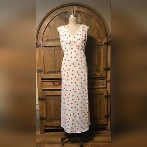 Eloquii Orange Polka Dot Maxi Dress